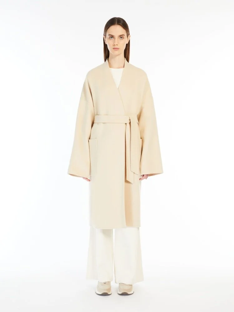 Belted Hooded Robe Cape Wrap Double Breasted Oversized